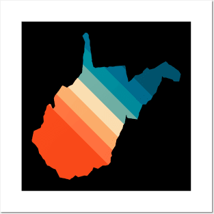 West Virginia State Retro Map Posters and Art